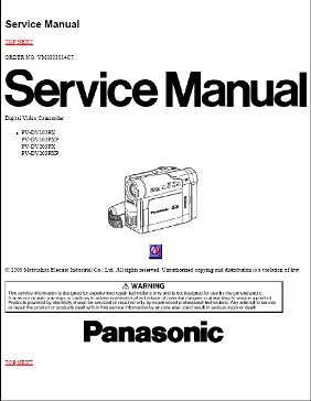 PANASONIC PV DV103 PVDV203 SERVICE MANAUL PDF DOWNLOAD
